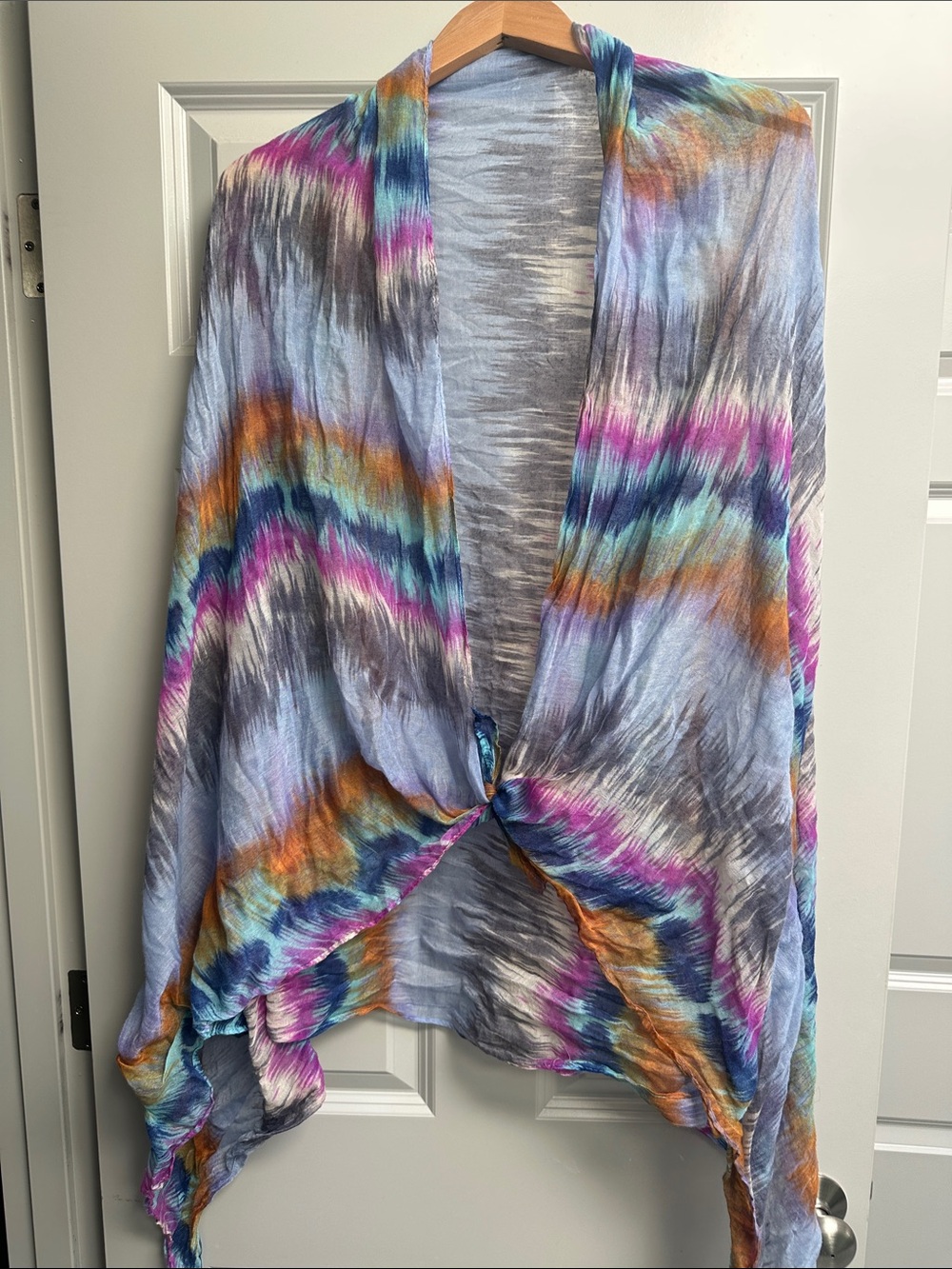 Multicolor Tie-Dye Multipurpose Scarf, Pareo, Swim Cover…
